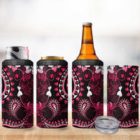 Fiji Masi Paisley With Hibiscus Tapa 4 in 1 Can Cooler Tumbler Pink Version