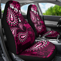 Fiji Masi Paisley With Hibiscus Tapa Car Seat Cover Pink Version LT01 - Polynesian Pride