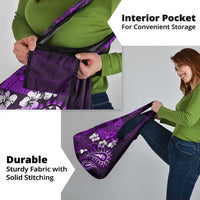 Fiji Masi Paisley Grocery Bag Fijian Hibiscus Tapa Purple Version