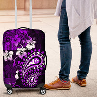 Fiji Masi Paisley Luggage Cover Fijian Hibiscus Tapa Purple Version LT01 Purple - Polynesian Pride