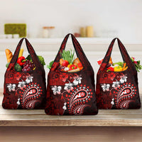 Fiji Masi Paisley Grocery Bag Fijian Hibiscus Tapa Red Version