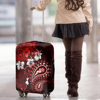 Fiji Masi Paisley Luggage Cover Fijian Hibiscus Tapa Red Version LT01 - Polynesian Pride