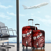 Fiji Masi Paisley Luggage Cover Fijian Hibiscus Tapa Red Version LT01 - Polynesian Pride