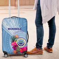 Micronesia Culture Day Luggage Cover Tribal Pattern Tropical Style LT01 Blue - Polynesian Pride