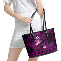 FSM Culture Day Leather Tote Bag Tribal Pattern Pink Version LT01 - Polynesian Pride
