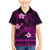 FSM Pohnpei State Family Matching Mermaid Dress and Hawaiian Shirt Tribal Pattern Pink Version LT01 Son's Shirt Pink - Polynesian Pride