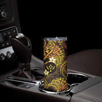 FSM Kosrae State Skinny Tumbler Tribal Pattern Gold Version
