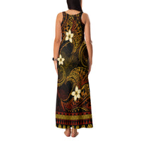 FSM Pohnpei State Family Matching Tank Maxi Dress and Hawaiian Shirt Tribal Pattern Gold Version LT01 - Polynesian Pride