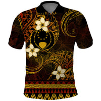 FSM Pohnpei State Polo Shirt Tribal Pattern Gold Version LT01 Gold - Polynesian Pride
