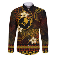 FSM Yap State Family Matching Long Sleeve Bodycon Dress and Hawaiian Shirt Tribal Pattern Gold Version LT01 Dad's Shirt - Long Sleeve Gold - Polynesian Pride