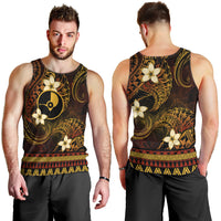 FSM Yap State Men Tank Top Tribal Pattern Gold Version LT01 - Polynesian Pride