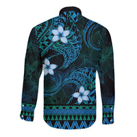 FSM Chuuk State Long Sleeve Button Shirt Tribal Pattern Ocean Version LT01 - Polynesian Pride