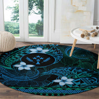FSM Kosrae State Round Carpet Tribal Pattern Ocean Version
