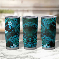FSM Yap State Tumbler Cup Tribal Pattern Ocean Version