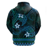 FSM Yap State Zip Hoodie Tribal Pattern Ocean Version LT01 - Polynesian Pride