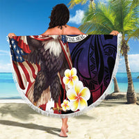 Northern Mariana Islands 4th of July Beach Blanket Plumeria USA Eagle