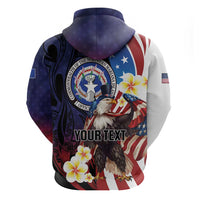 Personalized Northern Mariana Islands 4th of July Hoodie Plumeria USA Eagle