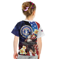 Personalized Northern Mariana Islands 4th of July Kid T Shirt Plumeria USA Eagle LT01 - Polynesian Pride