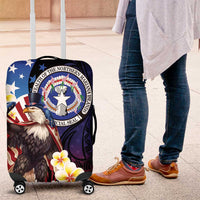 Northern Mariana Islands 4th of July Luggage Cover Plumeria USA Eagle LT01 Multicolor - Polynesian Pride