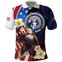 Personalized Northern Mariana Islands 4th of July Polo Shirt Plumeria USA Eagle