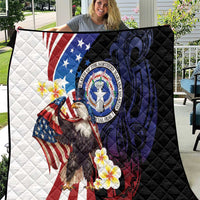 Northern Mariana Islands 4th of July Quilt Plumeria USA Eagle