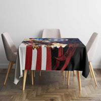 Northern Mariana Islands 4th of July Tablecloth Plumeria USA Eagle
