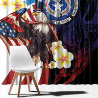 Northern Mariana Islands 4th of July Window Curtain Plumeria USA Eagle LT01 - Polynesian Pride