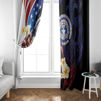 Northern Mariana Islands 4th of July Window Curtain Plumeria USA Eagle LT01 - Polynesian Pride