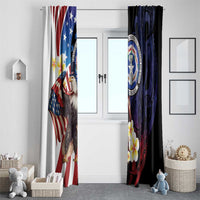Northern Mariana Islands 4th of July Window Curtain Plumeria USA Eagle LT01 - Polynesian Pride