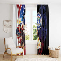 Northern Mariana Islands 4th of July Window Curtain Plumeria USA Eagle LT01 - Polynesian Pride