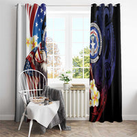 Northern Mariana Islands 4th of July Window Curtain Plumeria USA Eagle LT01 - Polynesian Pride