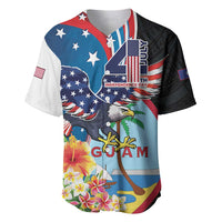 Personalized Guam Fourth of July Baseball Jersey Tropical Flowers