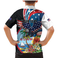 Personalized Guam Fourth of July Family Matching Mermaid Dress and Hawaiian Shirt Tropical Flowers