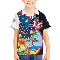 Personalized Guam Fourth of July Family Matching Summer Maxi Dress and Hawaiian Shirt Tropical Flowers