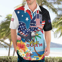 Personalized Guam Fourth of July Hawaiian Shirt Tropical Flowers