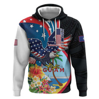 Personalized Guam Fourth of July Hoodie Tropical Flowers