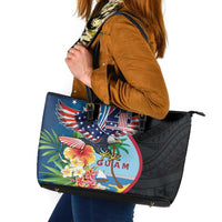 Guam Fourth of July Leather Tote Bag Tropical Flowers