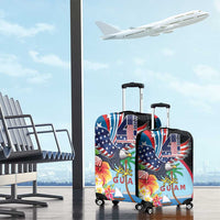 Guam Fourth of July Luggage Cover Tropical Flowers