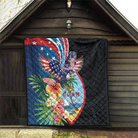 Guam Fourth of July Quilt Tropical Flowers