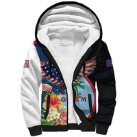 Personalized Guam Fourth of July Sherpa Hoodie Tropical Flowers LT01 Unisex Multicolor - Polynesian Pride