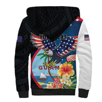 Personalized Guam Fourth of July Sherpa Hoodie Tropical Flowers LT01 - Polynesian Pride
