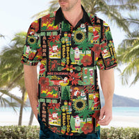 Hawaiian Santa Christmas Pattern Hawaiian Shirt Black Version - Polynesian Pride
