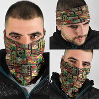 Hawaiian Santa Christmas Pattern Neck Gaiter Black Version - Polynesian Pride