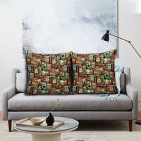 Hawaiian Santa Christmas Pattern Pillow Cover Black Version - Polynesian Pride