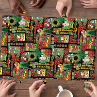Hawaiian Santa Christmas Pattern Puzzle Black Version - Polynesian Pride