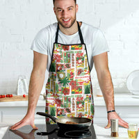 Hawaiian Santa Christmas Pattern Apron White Version - Polynesian Pride