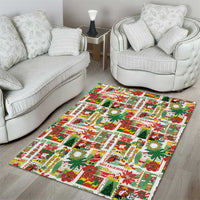 Hawaiian Santa Christmas Pattern Area Rug White Version LT01 - Polynesian Pride