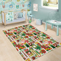 Hawaiian Santa Christmas Pattern Area Rug White Version LT01 - Polynesian Pride