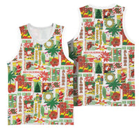 Hawaiian Santa Christmas Pattern Basketball Jersey White Version - Polynesian Pride