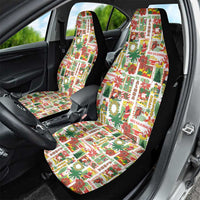 Hawaiian Santa Christmas Pattern Car Seat Cover White Version - Polynesian Pride